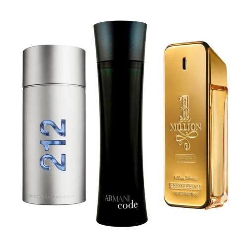 Sada 3 parfémů perfumes 212 Men NYC, Paco Rabanne One Million, Armani Code Homme 100ml